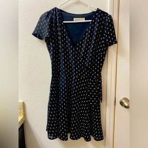 Abercrombie and Fitch POLKA DOT black wrap dress MEDIUM